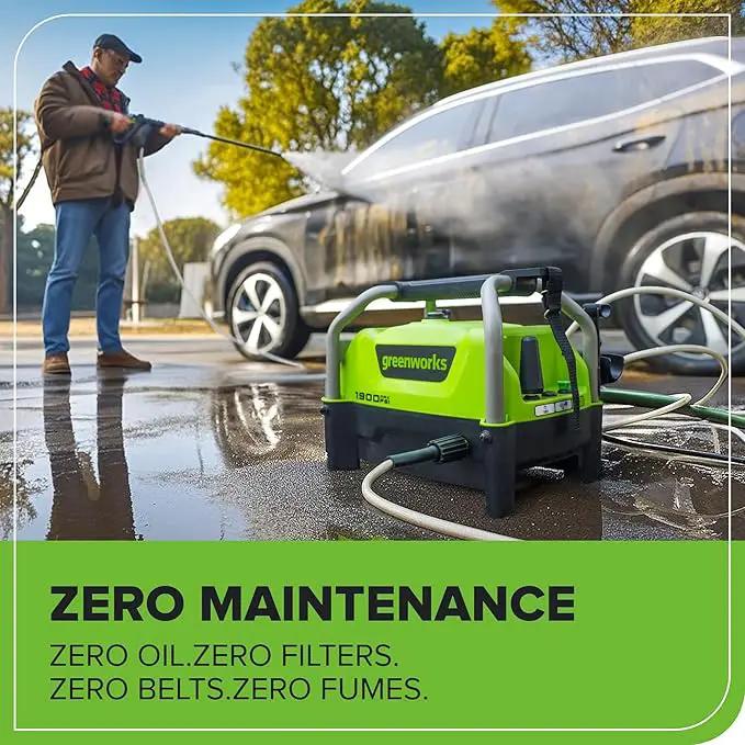 Greenworks 1900 PSI (SGS Certified) 1.2 GPM 13Amp Portable Compact Electric Pressure Washer, Power Washer for Cars, Driveways, Patios, Patio Furniture & Around Pools by GreenHaven Gardens