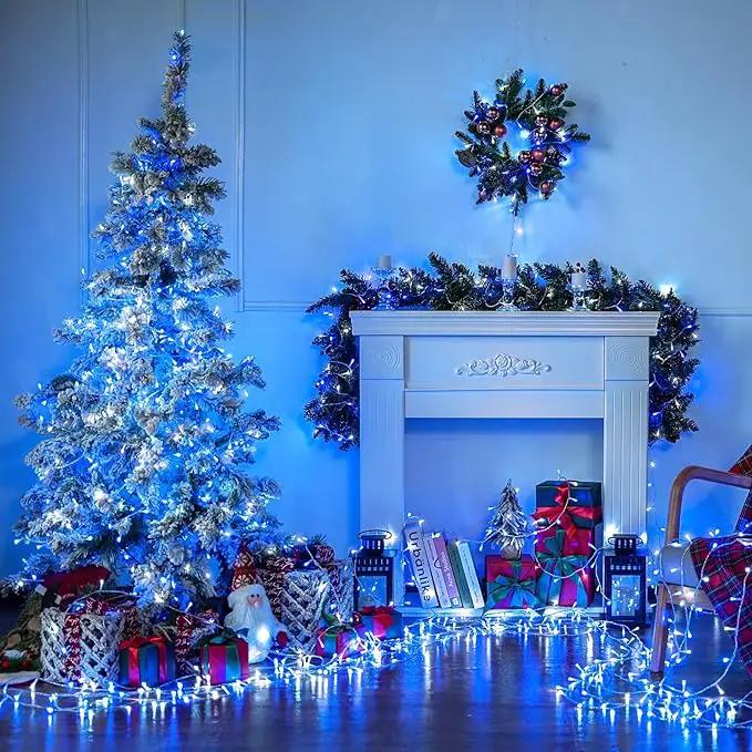 JMEXSUSS Blue and White Christmas Lights Outdoor, 8 Modes 400 LED Christmas String Lights Indoor,132ft LED Lights Plug in for Christmas Tree Party Decorations by GreenHaven Gardens