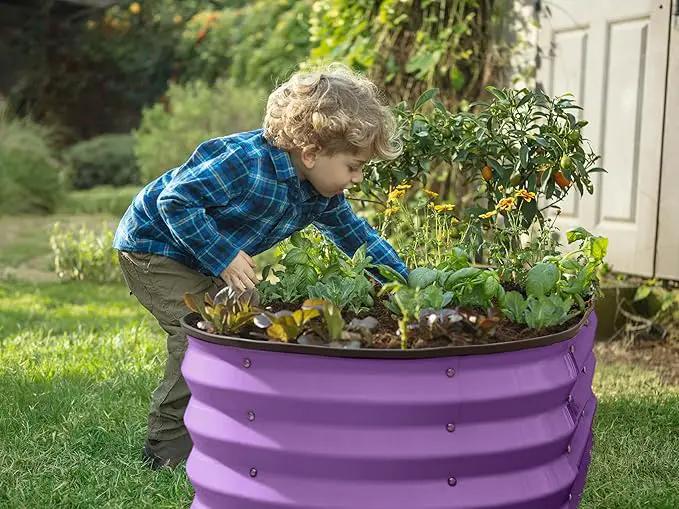 Galvanized Raised Garden Beds Outdoor // 4×2×1 ft Planter Raised Beds for Gardening, Vegetables, Flowers (Purple) // Large Metal Garden Box by GreenHaven Gardens