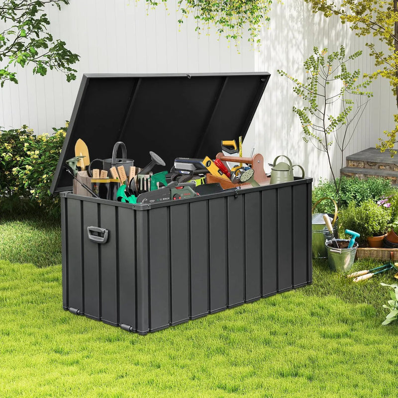 Domi 150-Gallon Outdoor Storage Box – Waterproof, Lockable Storage Cabinet for Patio Furniture, Garden Tools & Pool Supplies – Large Metal Storage for Cushions, Toys & More by GreenHaven Gardens