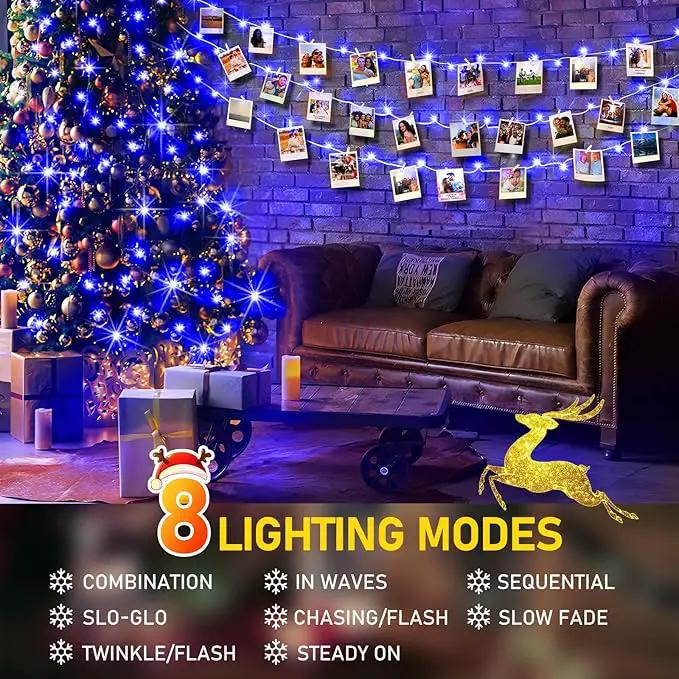 KNONEW 403ft 1000 LED String Lights Outdoor Christmas Light 8 Modes & Timer Fairy Lighting Plug in Waterproof for Xmas Yard Tree Wedding Party Holiday Decorations (Blue) by GreenHaven Gardens