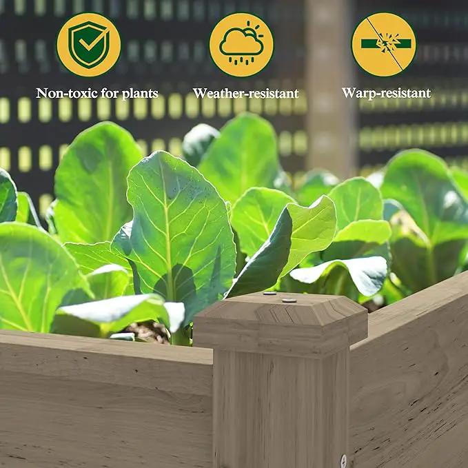 MUPATER 4x2FT Raised Garden Bed, Planter Box with Four Wheels and Legs for Herbs, Flowers and Vegetables, Elevated Garden Bed with Drainage Holes for Greenhouse, Garden, Farm, Brown by GreenHaven Gardens