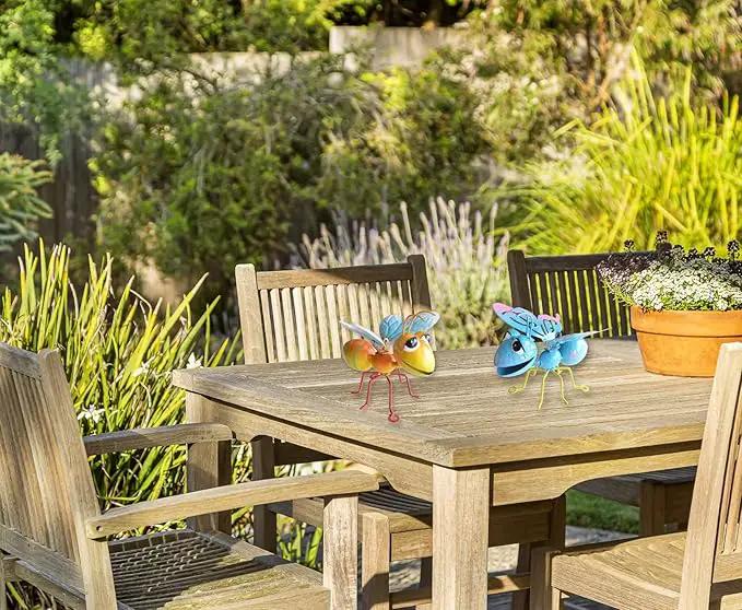 GIFTME 5 Garden Decor Bee and Butterfly,Metal Outdoor Decorations for Garden, Set of 2 Metal Yard Art-Perfect Garden Lover Gifts by GreenHaven Gardens