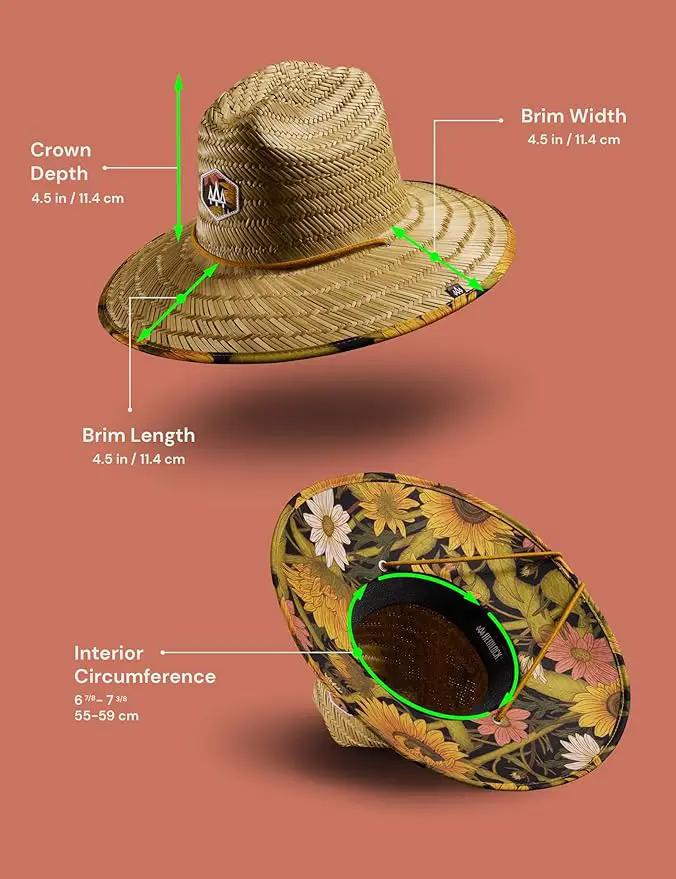 Straw Hat for Men & Women | Lifeguard Hat, Beach Hat & Sun Hat | UPF 50+ Wide Brim for Sun Protection | One Size | Hemlock by GreenHaven Gardens