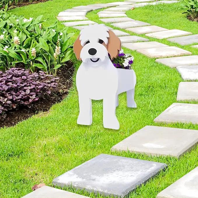 Karelian Bear Dog Planter Plant Pots,Cute Garden Dog Flower Planter,Dog Planters Birthday Gifts for Women,Office,Indoor/Outdoor Decor（9.45 * 8.15 * 13.39in） by GreenHaven Gardens