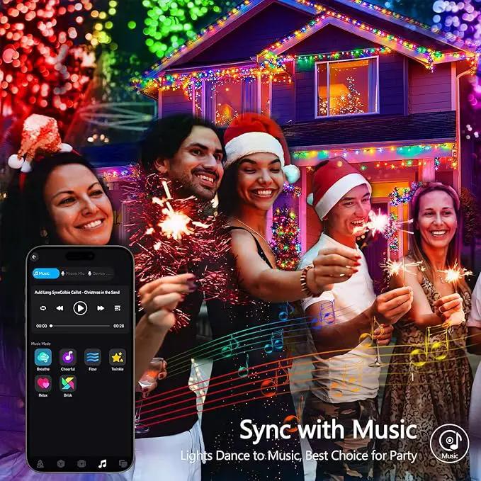 JMEXSUSS 100 LED RGB Christmas Tree Lights Indoor, 33ft Smart Color Changing Christmas Lights Outdoor with Remote & APP, Clear Wire Christmas Lights Plug in for Bedroom Tree Room Party Birthday by GreenHaven Gardens