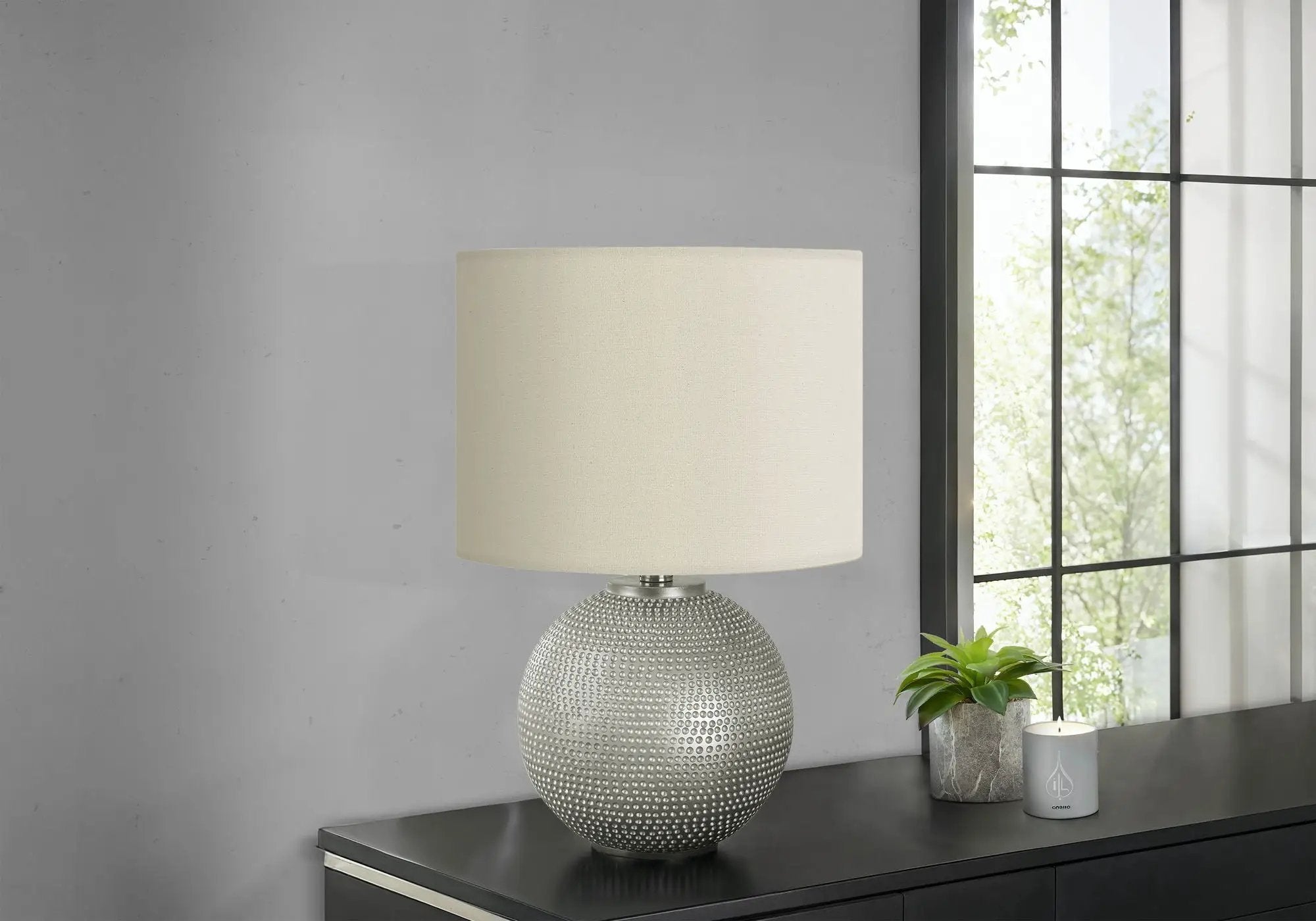 Lighting, Table Lamp, Modern - Gray / Cream by HouseOfZazla