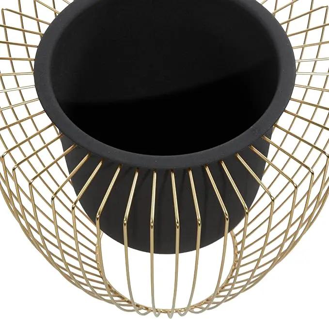 Deco 79 Contemporary Metal, Set of 2 Planters 10", 12"H, Black by GreenHaven Gardens