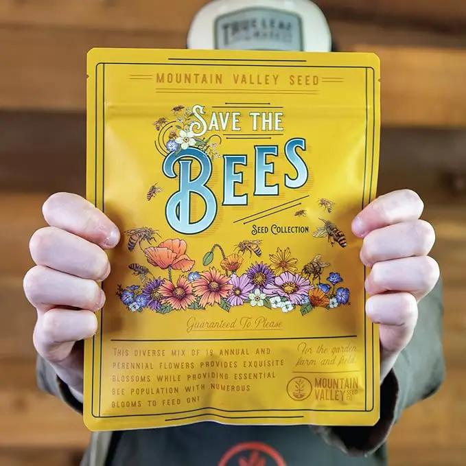 Wildflower Seeds Bulk, 2 Oz. 80,000+ Seeds – Save The Bees Mix with 19 Non-GMO Varieties – Bee Friendly & Pollinator Wildflower Seed for Planting by GreenHaven Gardens