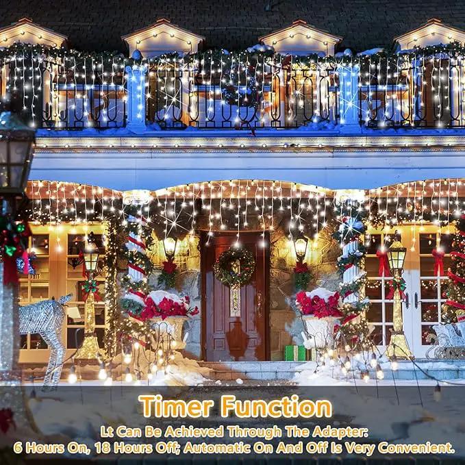 98FT 960LED Christmas Lights Waterproof 8 Modes Christmas Lights Outdoor Decoration with Memory and Timer Hanging Fairy Lights Plug-in Curtain String Lights for Holiday Party Wedding Home by GreenHaven Gardens