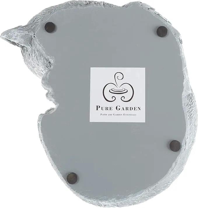 Pure Garden Cat Memorial Stone - Peaceful Sleeping Kitten Angel Statue for Garden, Remembrance, Grave Marker, and Loss - Pet Sympathy Gift (Gray) by GreenHaven Gardens