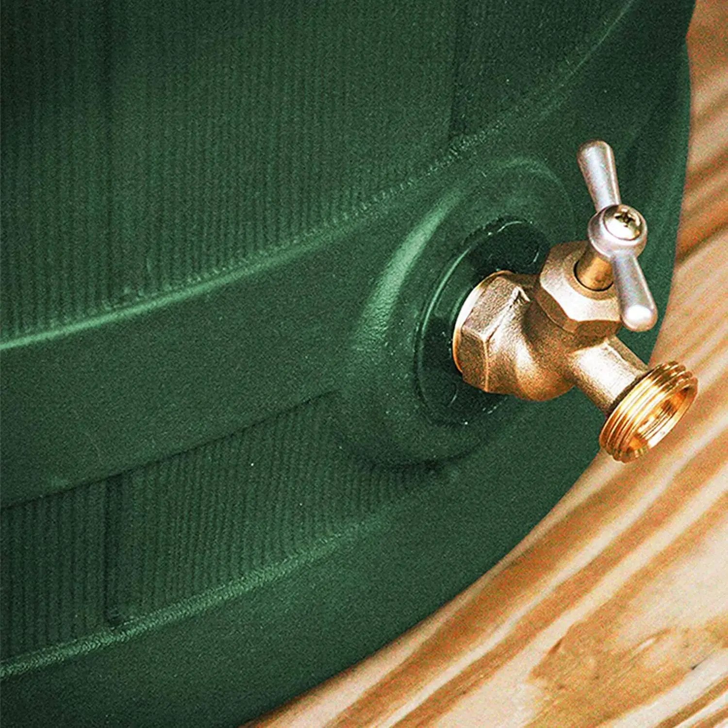 Good Ideas Rain Wizard Water Storage Collection Barrel with Brass Spigot, Safety Screen, and 50 Gallon Capacity, Green (3 Pack) by GreenHaven Gardens