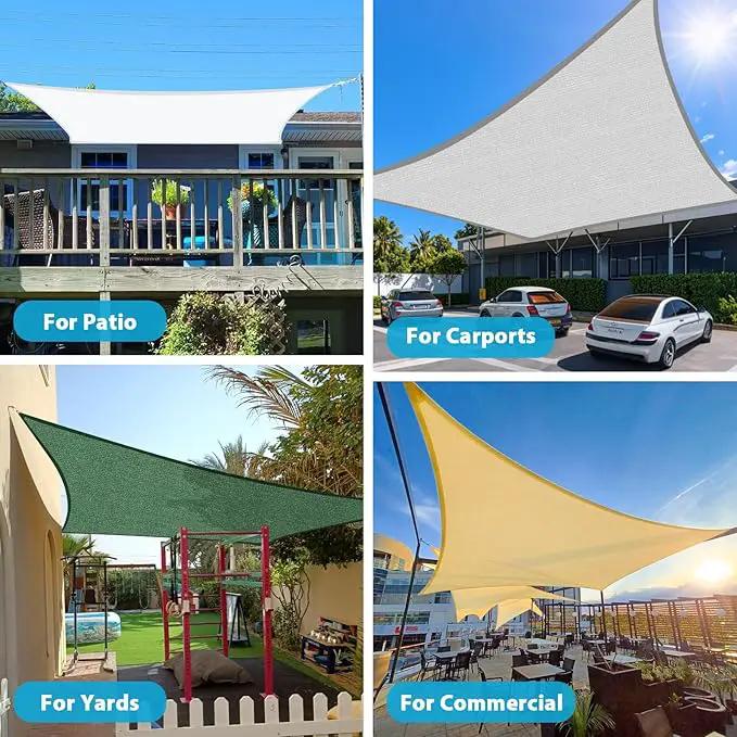 Amagenix Sun Shade Sail 16'X20' Curved Edge Outdoor Shade Canopy Turquoise Mixed Breathable 95% UV Block Shade Cloth for Patio Garden Backyard (We Make Custom Size) by GreenHaven Gardens