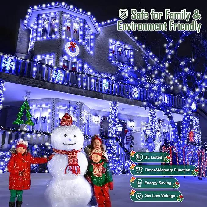 Heceltt 360 LED 118 FT String Lights Outdoor, 8 Modes Christmas Lights, IP44 Waterproof Christmas Tree Lights with Timer and Memory for Xmas Yard Party Home Garden Decorations (Blue and White) by GreenHaven Gardens