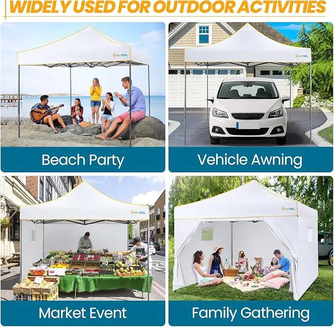 COBIZI 10x10 Heavy Duty Pop up Canopy Tent with 4 Removable Sidewalls, Ez Pop up Canopy with Portable Bag, Commercial Gazebo Waterproof Sunshade for All Weather Party Camp Stall Patio by GreenHaven Gardens