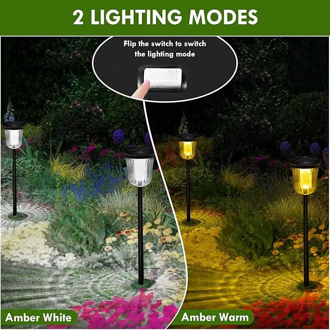 Solar Pathway Lights Outdoor, 4 Pack Solar Lights Outdoor Waterproof, 200 Lumens Super Bright Solar Garden Lights,Up to 14 Hrs Auto On/Off Outside Lights for Yard Lawn Walkway Driveway Path by GreenHaven Gardens