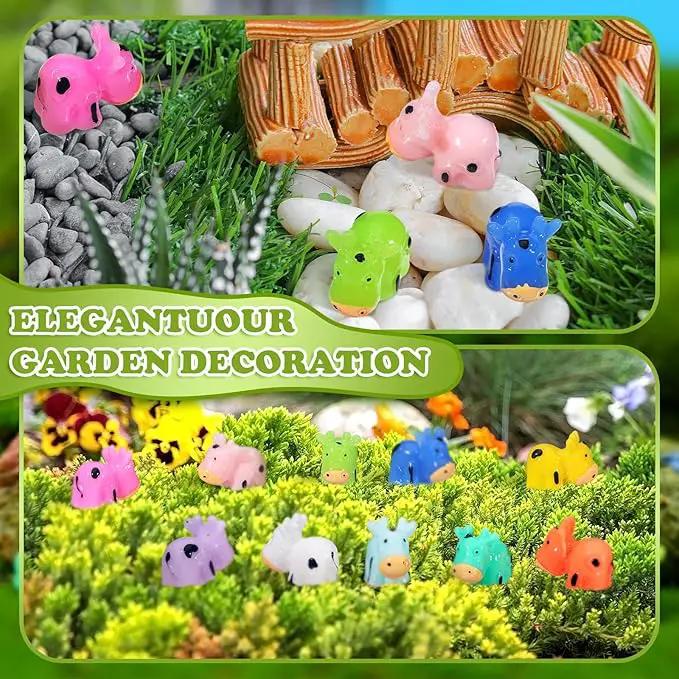 Liliful 200 Mini Resin Cows Bulk Small Plastic Cows Figurines Cute Miniature Cows Animals Figurines Ornament for Moss Landscape Decoration Dollhouse Garden DIY Crafts Accessories by GreenHaven Gardens