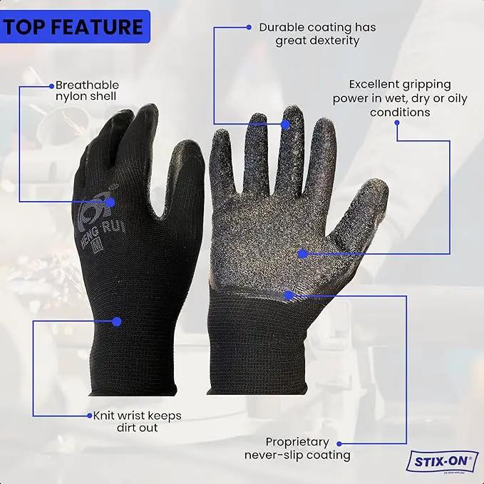 10 OR 20 Pairs Work Gloves–Heavy Duty Rubber Coated Safety Work Gloves–Multipurpose Gloves by GreenHaven Gardens