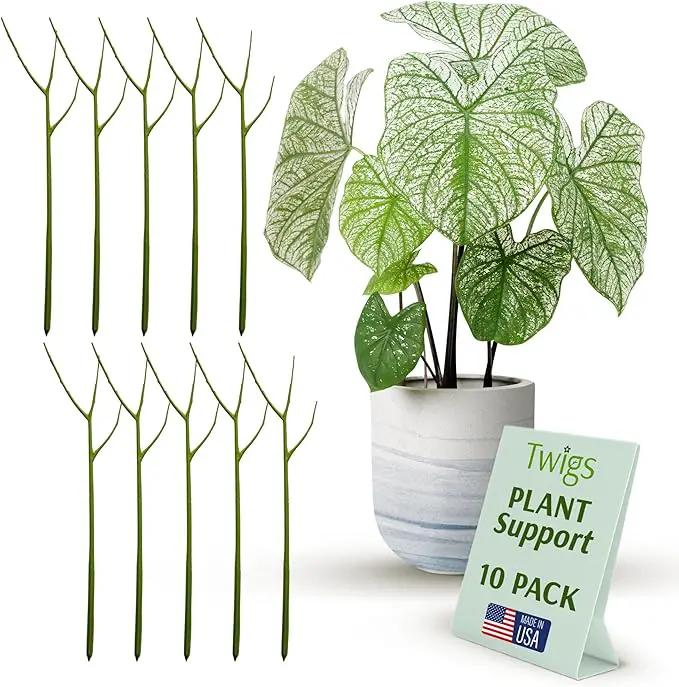 Plant Support Stakes, Stem Holder Structures for Indoor & Outdoor Use, Garden Accessories for Climbing & Potted Plants, Trellis Alternative - Peony (Light Green), 10 Pack, 22" L, Original by GreenHaven Gardens