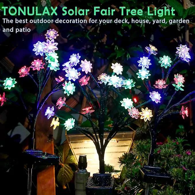TONULAX Solar Garden Lights - Upgraded Landscape Tree Lights with Larger Solar Capacity, Decorative Light Outdoor for Pathway, Patio, Front Yard Decoration(2 Pack) by GreenHaven Gardens