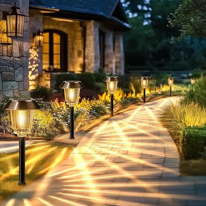 Solar Lights Outdoor Waterproof,6 Pack Bronze Pathway Lights with 10-40 LM Dimmable Glass and Metal, Solar Powered Garden Decor for Yard,Patio,Pathway,Driveway(Warm White) by GreenHaven Gardens