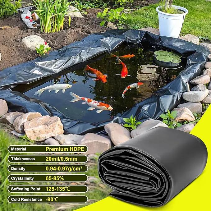 20 x 20 FT Pond Liner, 20 Mil Pond Liners for Outdoor Ponds, HDPE Pond Liner Preformed Easy Cutting Puncture Resistant, Pond Liners for Water Garden Fountain Waterfall, Koi Fish Aquaculture Pond by GreenHaven Gardens