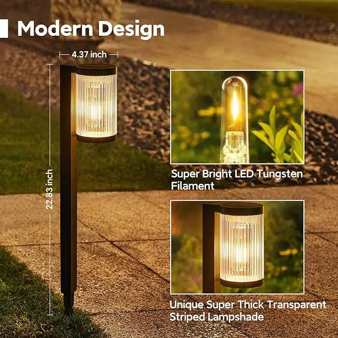 Solar Pathway Lights Outdoor, 2 Pack Upgraded Solar Outdoor Lights Super Bright Up to 12Hrs, IP65 Waterproof Solar Garden Lights Outdoor Solar Lights for Outside Yard Landscape Path Walkway by GreenHaven Gardens