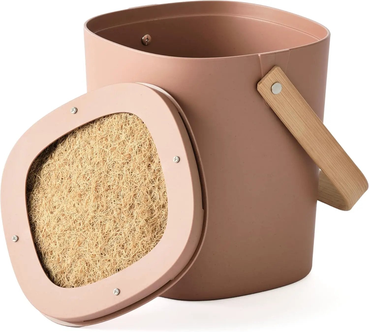 Bamboozle - 1 Gallon Compost Bin, Comes with Hemp-Based Filter, Sustainable Materials, Indoor Countertop Composter, Home & Garden Supplies, Terracotta by GreenHaven Gardens