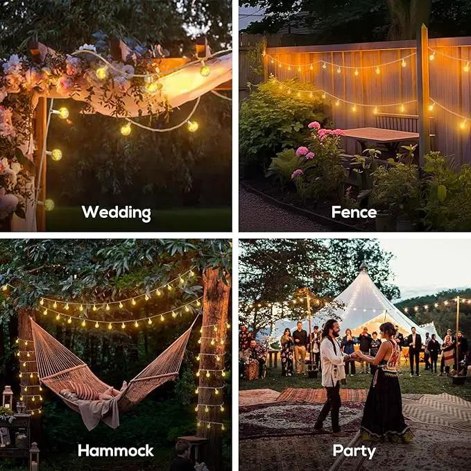 Solar String Lights Outdoor, 56FT 100LED Solar Lights with Remote, IP65 Waterproof, Solar Crystal Globe Patio Lights, 8 Light Modes, Timing, Christmas Decorations for Garden Yard by GreenHaven Gardens