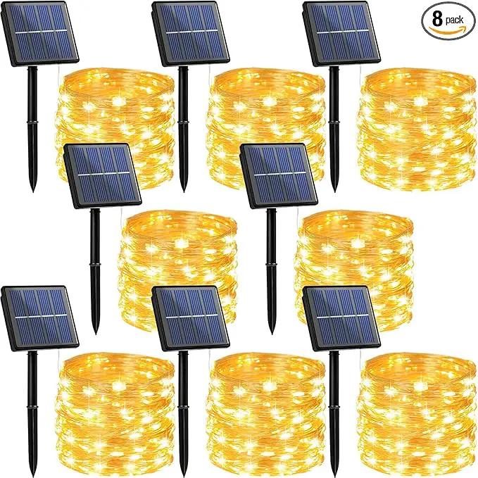 Beieverluck 8 Pack Solar Fairy Lights Outdoor Waterproof 264FT 800 LED Solar String Lights Outside with 8 Modes for Tree Garden Wedding Party Decor, Warm White by GreenHaven Gardens