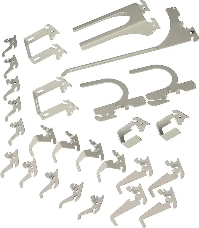 Wall Control 4 ft. Metal Pegboard Organizer - Standard Tool Storage Kit & Deluxe Hook Assortment for Slotted Tool Board - White by GreenHaven Gardens