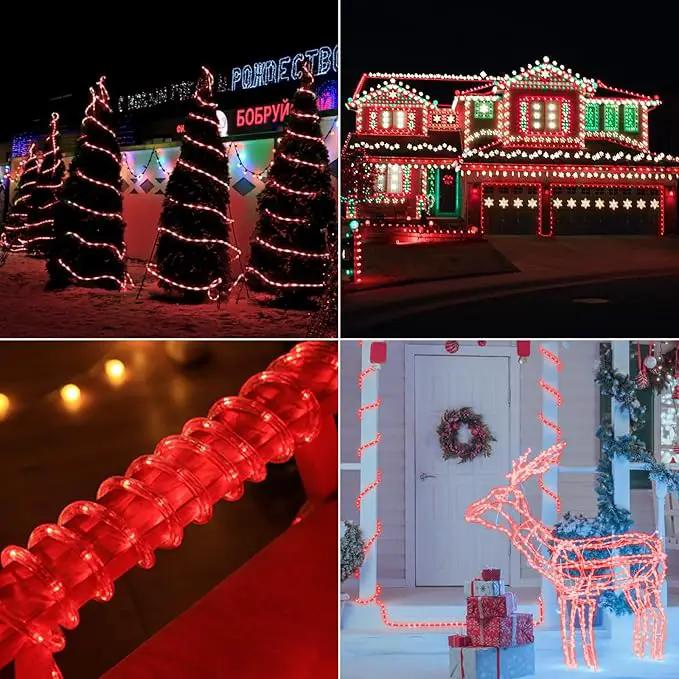 150ft LED Rope Lights Outdoor, 1080 LED Connectable and Flexible Tube Lights with 8 Modes, Waterproof LED Rope Lighting for Garden, Patio, Pool, Bedroom, Party, Indoor Outdoor Christmas Decor (Red) by GreenHaven Gardens