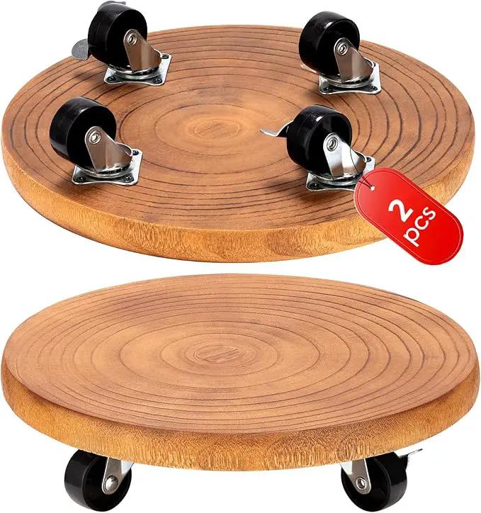 Yangbaga 2Pack 12inches Tree Plant Stand with Wheels,Rolling Plant Caddy with Wheels Heavy Duty- Plant Rollers with Lockable Casters for Outdoor /Indoor/Plant Pot/Flower Pot/Patio by GreenHaven Gardens