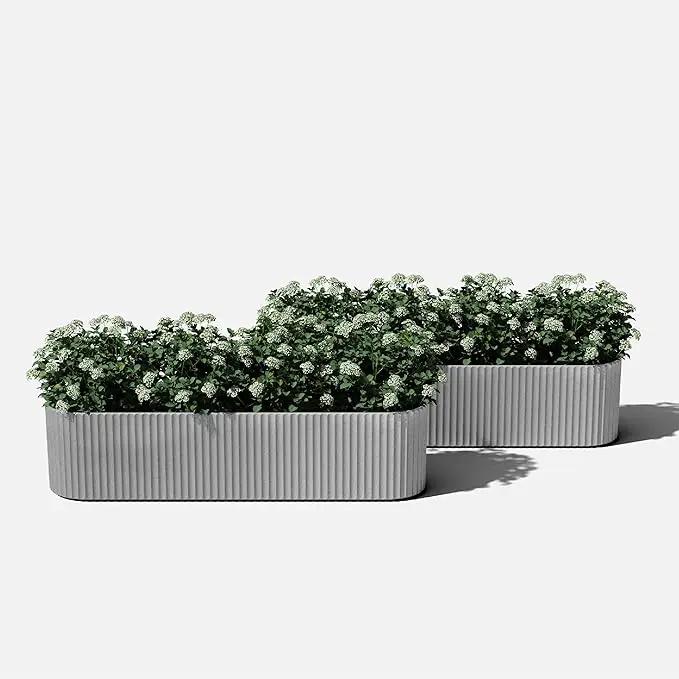 Veradek Demi Series Window Box Planter - Long Planter Box for Windowsill/Balcony | Durable Plastic-Stone Composite Material | Modern Décor for Flowers/Herbs by GreenHaven Gardens