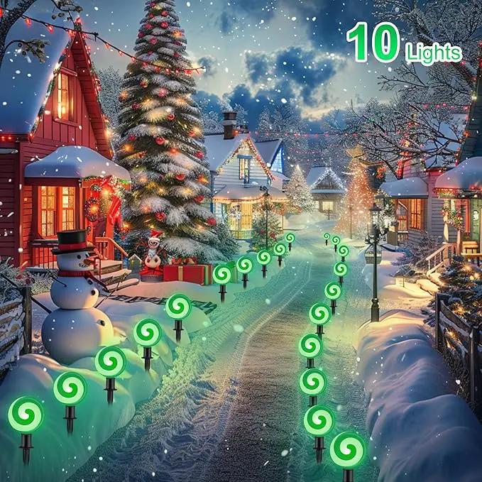 Ultimate Unicorn Christmas Pathway Lights, Green Peppermint LED Lollipop Lights for Outdoor Decoration, With Stakes for Yard, Sidewalk, Garden, Rooftop by GreenHaven Gardens