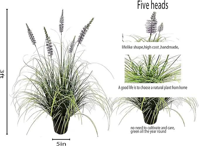 Artificial Plant 35in(1pack) Tall Artificial Lavender Plant,Faux Plants Indoor Home Decorative Artificial Plants & Flowers in Pot Fake Plant, House Plant Indoor by GreenHaven Gardens
