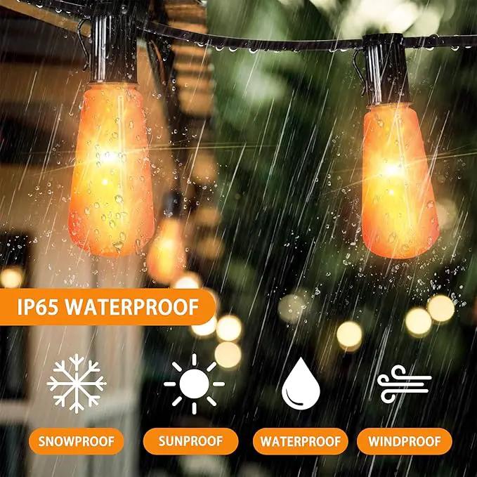 Flickering Flame String Lights - 22Ft 20LED for Outside, Plug-in Garden Decor - Halloween Christmas Indoor Outdoor, Connectable Backyard Decorative Cafe Bistro Patio by GreenHaven Gardens