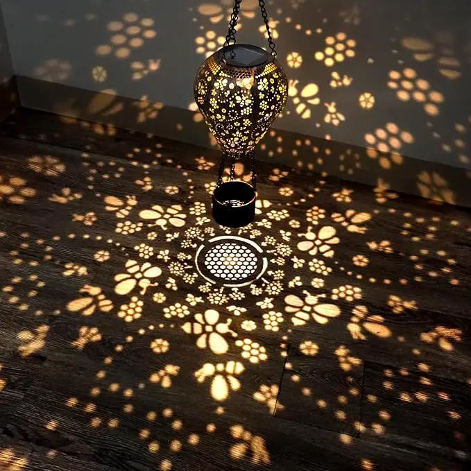 4-Pack Bee Decor Hot Air Balloon Solar Lantern – Outdoor Decorative Hanging Light for Garden Yard Patio Porch Lawn and Pathway – Unique Housewarming, Birthday Gift for Women Mom Grandma by GreenHaven Gardens
