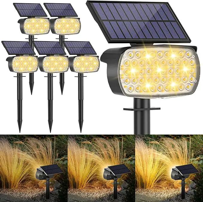 108 LED Solar Spot Lights Outdoor, Solar Lights Outdoor IP65 Waterproof, 3 Modes Solar Landscape Spotlights, Large Solar Panel Solar Powered Lights for Garden Yard Pathway(Warm White/6 Pack) by GreenHaven Gardens