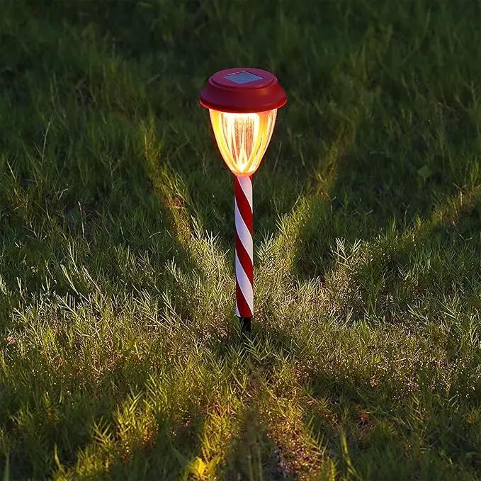 Dynaming 10Pack Solar Christmas Garden Lights, Outdoor Solar Powered Solar Candy Cane Pathway Markers, Waterproof & Auto On/Off Xmas Decorative Lights for Patio Yard Walkway Driveway Decor, Warm White by GreenHaven Gardens