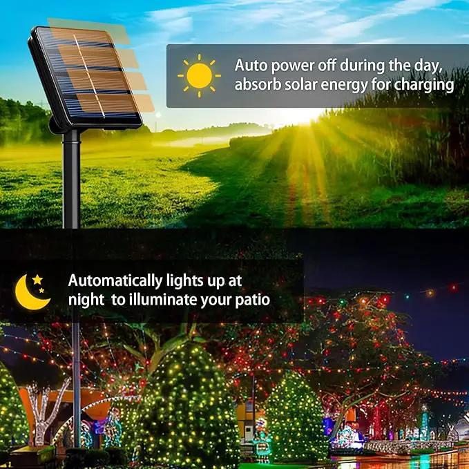 2 Pack Solar String Lights Outdoor, 200 LED Extra-Long 78 FT Solar Christmas Lights Outdoor with 8 Lighting Modes, IP65 Waterproof for Garden, Xmas, Balcony, Wedding, Party (Multicolor) by GreenHaven Gardens