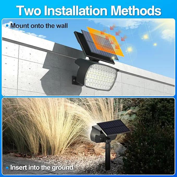 108 LED Solar Spot Lights Outdoor, Solar Lights Outdoor IP65 Waterproof, 3 Modes Solar Landscape Spotlights, Large Solar Panel Solar Powered Lights for Garden Yard Pathway(Cool White/4 Pack) by GreenHaven Gardens