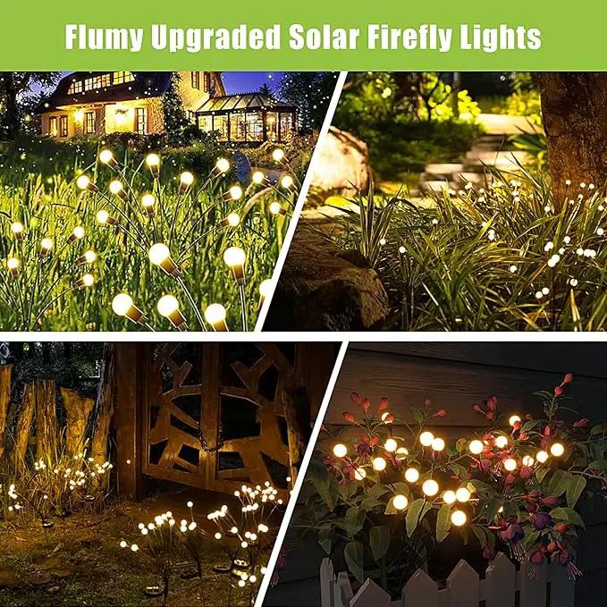 Flumy 2 Pack Solar Firefly Lights + 2 Pack Solar Butterfly Lights for Yard, Patio, Pathway, Lawn, Walkway, Camping, Pool, Solar Ground Lights Walkway Lights Deck Lights by GreenHaven Gardens
