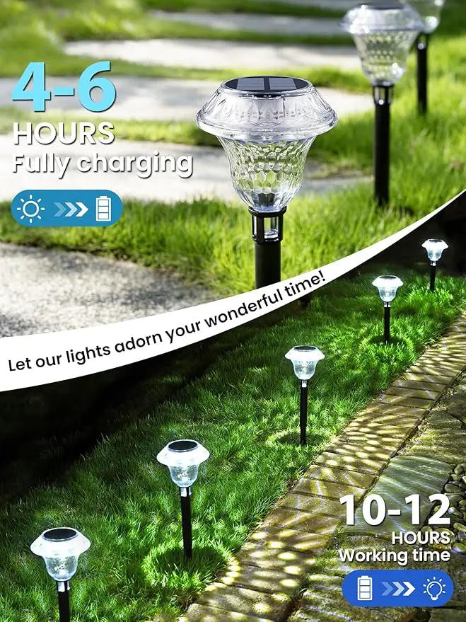 SOLPEX Solar Pathway Lights Garden Decor for Yard, Garden Lights Solar Powered Waterproof Landscape Lighting, Solar Outdoor Lights Porch Decor for Path Walkway Driveway (6 Pack Cold White) by GreenHaven Gardens
