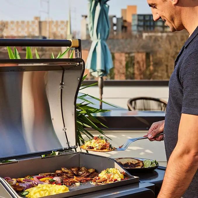 Current® Model G Griddle, Smart Electric Outdoor Flat Top BBQ Grill with 200°F to 600°F Range for Searing & Roasting, Digital Precision, Apartment-Friendly & Weather-Resistant by GreenHaven Gardens