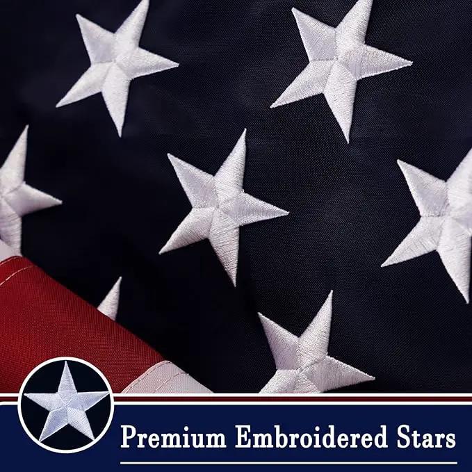 AZCOVER American Flag 3x5 FT Us Flag for Outside Heavy Duty Nylon American Flags for Outdoor with Embroidered Stars Sewn Stipes and Brass Grommets United States Flag by GreenHaven Gardens