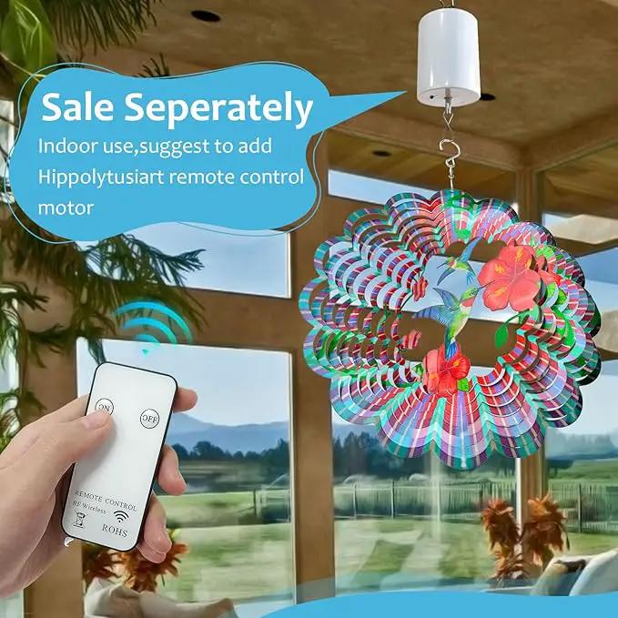Hummingbird Wind Spinner,Hummingbird Gift for Women/Mother/Father,12In Stainless Steel 3D Wind Spinner Hanging Kinetic Yard Garden Christmas Ornaments,Outdoor & Indoor Wind Sculptures by GreenHaven Gardens