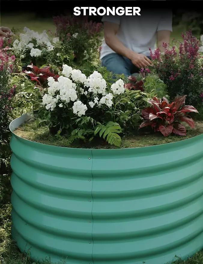 2 Pcs Raised Garden Beds Outdoor 10x4x1.5ft - Galvanized Steel Planter Box for Vegetables, Flowers, Rust-Resistant Garden Box, Easy Assembly Raised Beds, Durable Planters for Outdoor Plants, Green by GreenHaven Gardens