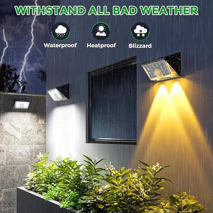 JSOT Solar Motion Sensor Lights Outdoor, 4 Modes Solar Lights Outdoor Waterproof IP65, 6Pack Bright Wall Security Lighting for Outside Yard Front Door Fence - Cool White by GreenHaven Gardens