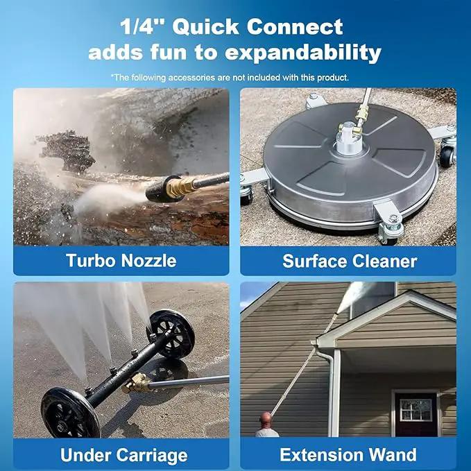 Electric Pressure Washer 5000PSI 4.0GPM Power Washers with M22-14mm Pressure Hose 33FT, Power Sprayers High Pressure with 1/4" QC Compatible Surface Cleaner for Home Cars Driveways, Dblue by GreenHaven Gardens